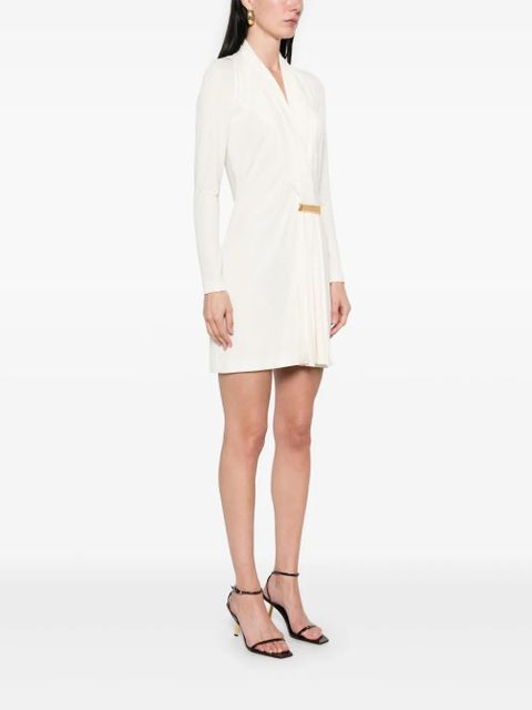TOM FORD bar-detail V-neck mini dress - White
