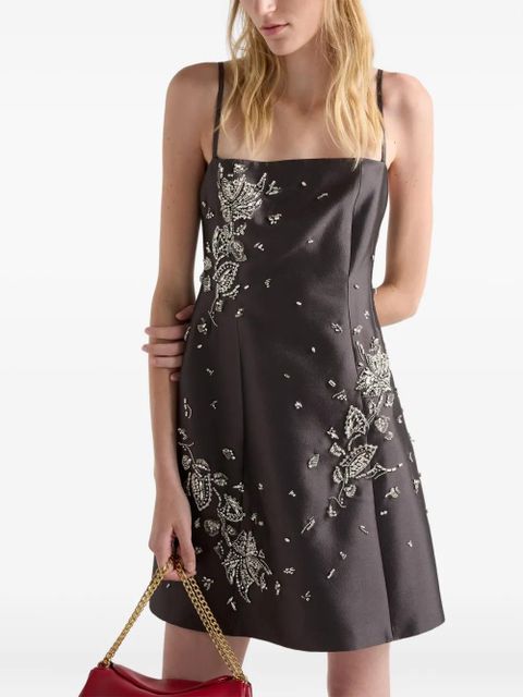 Prada crystal-embellished mini dress - Grey