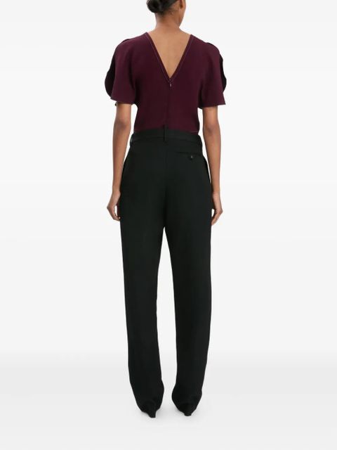 Victoria Beckham pleated straight-leg trousers - Black