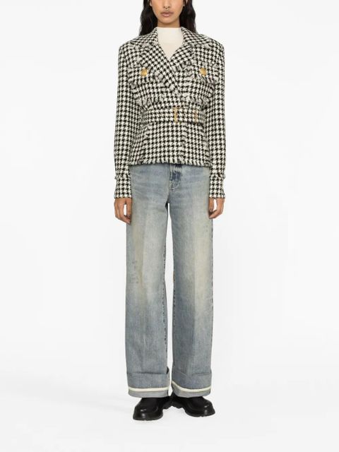 Balmain houndstooth tweed belted jacket - Neutrals - zdjęcie produktu nr 2