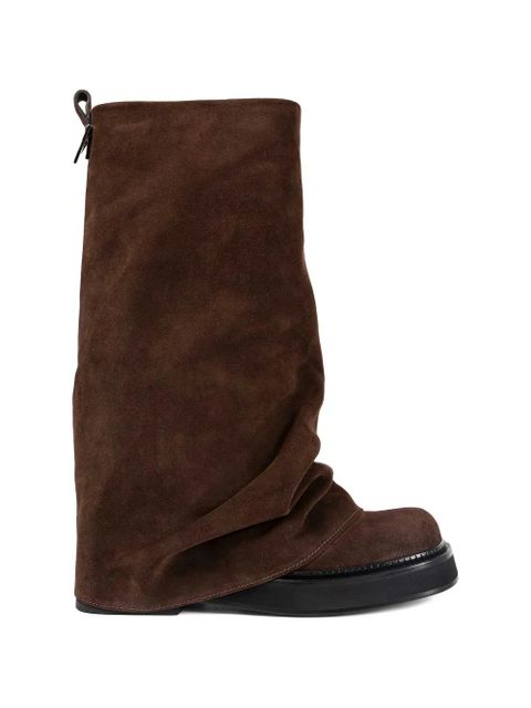 The Attico Robin suede combat boots - Brown - zdjęcie produktu nr 1