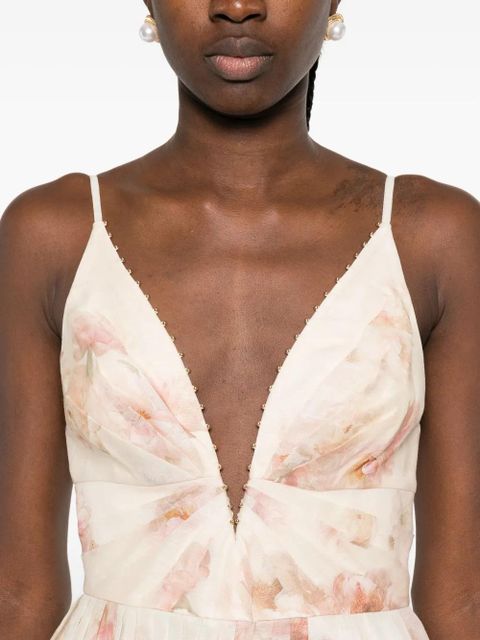 ZIMMERMANN Hypnotic trimmed mini dress - Neutrals