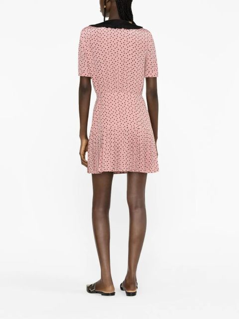Alessandra Rich polka dot-print silk minidress - Pink - zdjęcie produktu nr 2