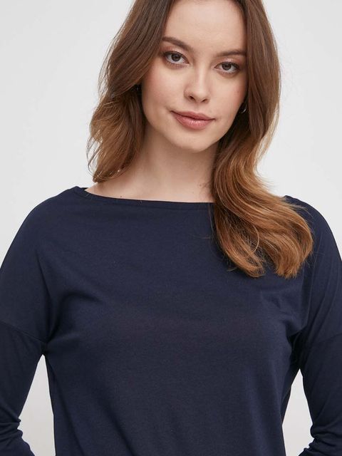 Sisley longsleeve damski kolor granatowy