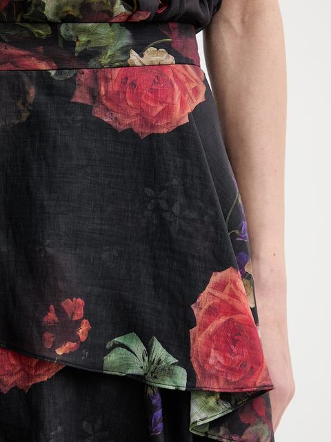 AllSaints spódnica z dodatkiem lnu CAYA