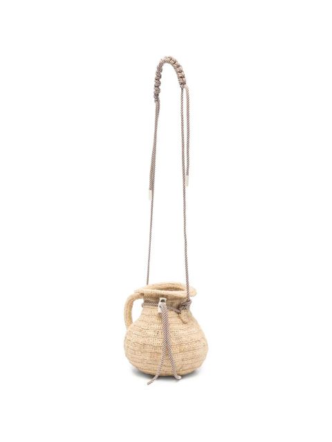 ALEMAIS Michelle braided-handle mini bag - Neutrals