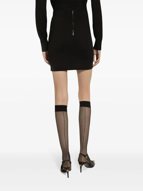 Dolce & Gabbana logo-plaque mini skirt - Black