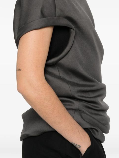 KHAITE draped high-neck blouse - Grey