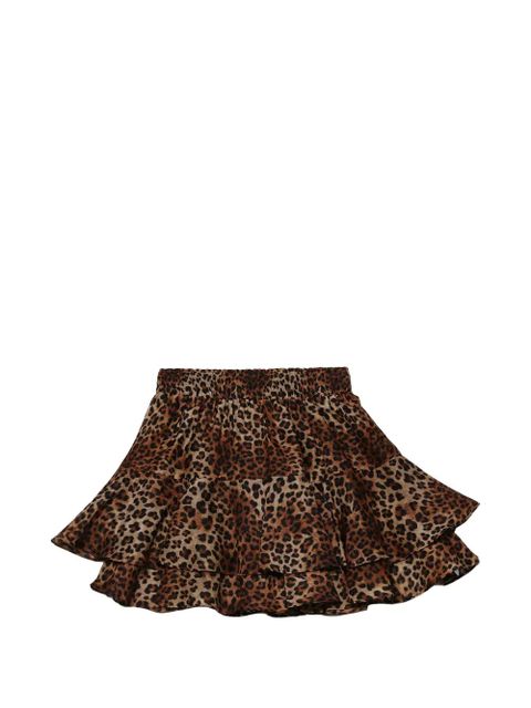 MC2 Saint Barth ruffled leopard-print mini skirt - Neutrals - zdjęcie produktu nr 1