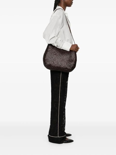 DRAGON DIFFUSION Santa Marta woven-leather shoulder bag - Brown