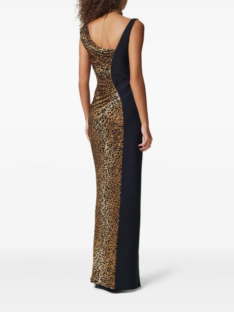 Versace Medusa '95 leopard-print draped gown - Neutrals