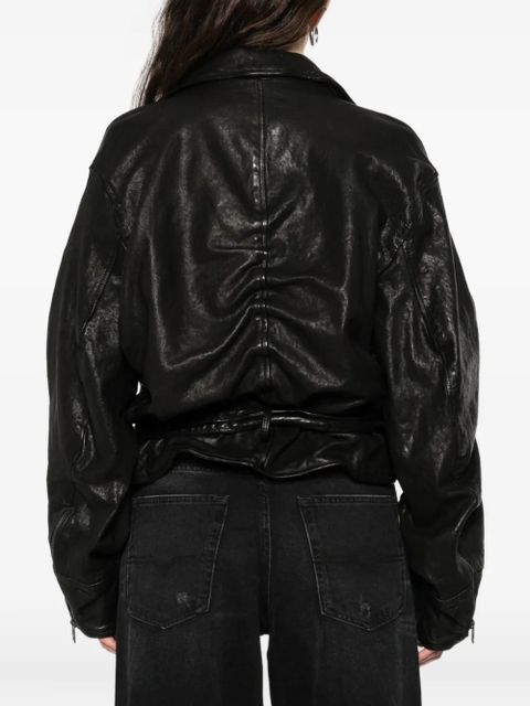 Diesel L-Oys long-sleeve leather jacket - Black