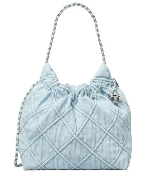 Tory Burch mini Fleming denim cross body bag - Blue - zdjęcie produktu nr 1