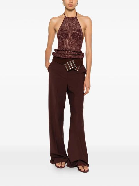 AMIRI sequin-embellished open-knit top - Red - zdjęcie produktu nr 2