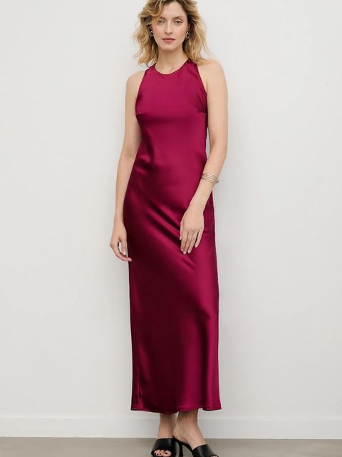 Answear.LAB sukienka kolor bordowy maxi rozkloszowana - zdjęcie produktu nr 1