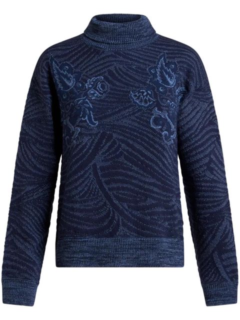 ETRO jacquard turtleneck sweater - Blue - zdjęcie produktu nr 1