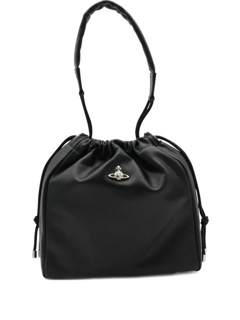 Vivienne Westwood orb-plaque drawstring shoulder bag - Black - zdjęcie produktu nr 1