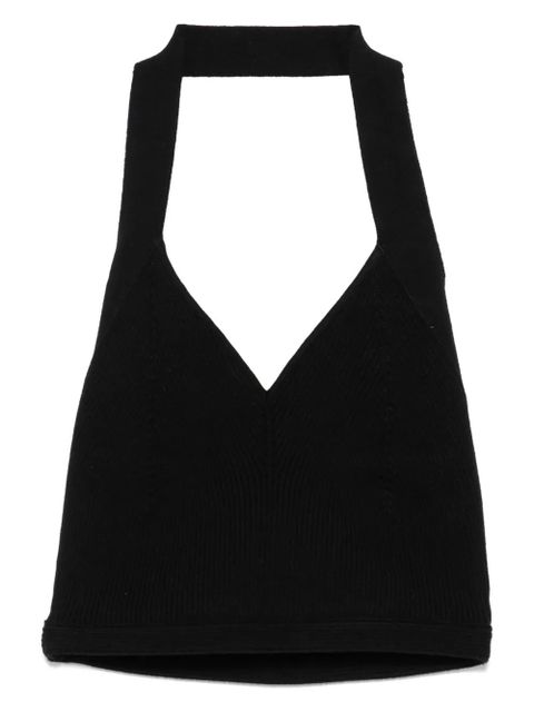 WARDROBE.NYC V-neck ribbed top - Black - zdjęcie produktu nr 1