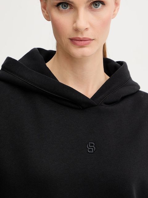 BOSS bluza damska kolor czarny z kapturem gładka 50550339