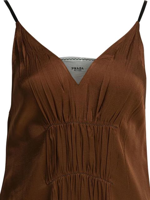 Prada V-neck midi dress - Brown