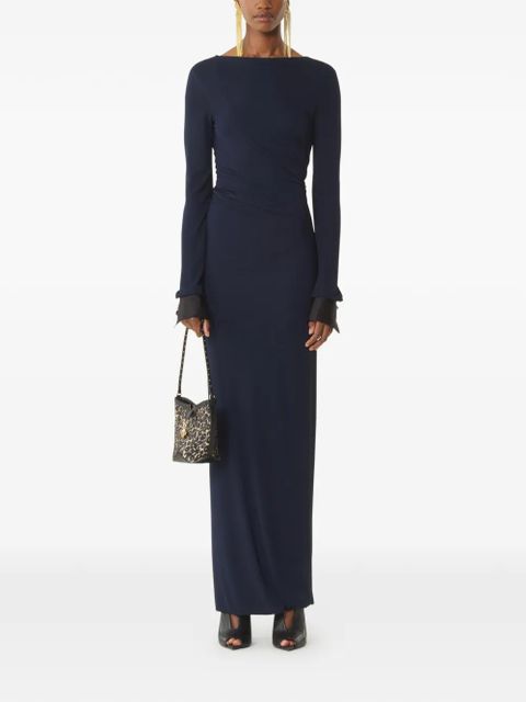 Lanvin long-sleeve button-cuff maxi dress - Blue - zdjęcie produktu nr 2