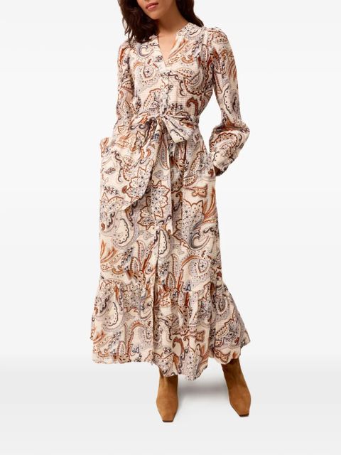 Marie Oliver paisley-print belted maxi dress - Neutrals