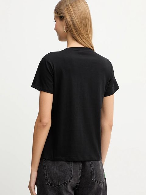 Pinko t-shirt bawełniany damski kolor czarny 100535 A2RN