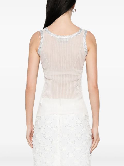 Blumarine ribbed-knit tank top - White