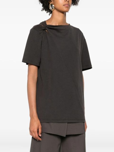 Eleh knotted-shoulder top - Grey