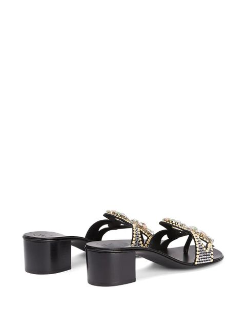 Giuseppe Zanotti crystal embellished mules - Black