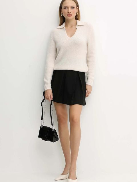 Morgan spódnica JOSH.F kolor czarny mini rozkloszowana JOSH.F