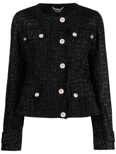 Versace Medusa Head single-breasted tweed jacket - Black - zdjęcie produktu nr 1