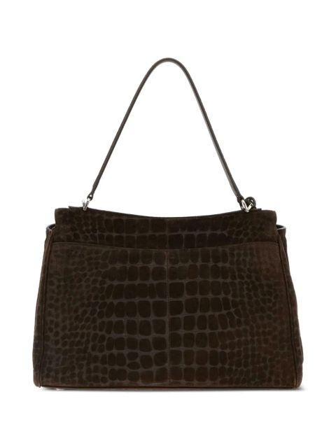 Balenciaga medium Rodeo crocodile-embossed top-handle shoulder bag - Brown