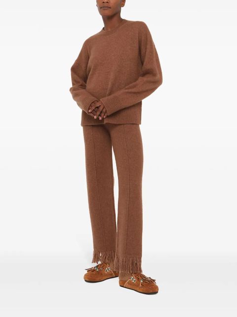 Alanui ribbed-edge cashmere-blend jumper - Brown