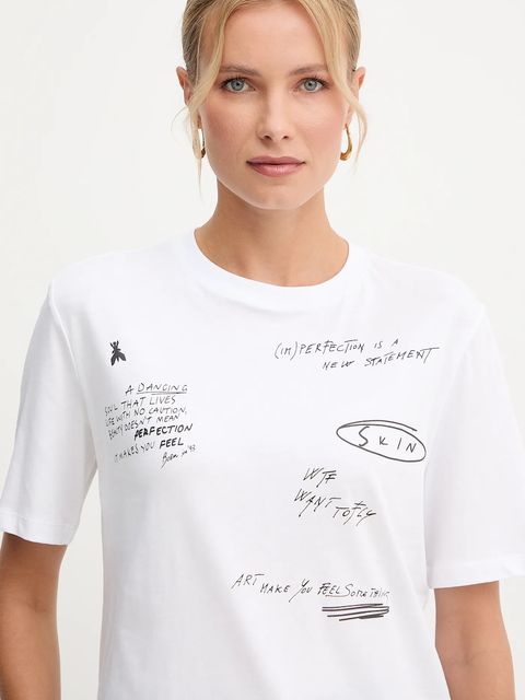 Patrizia Pepe t-shirt bawełniany damski kolor biały 2M4521 J365