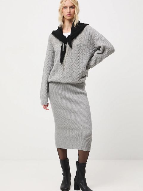 Medicine sweter damski kolor szary ciepły