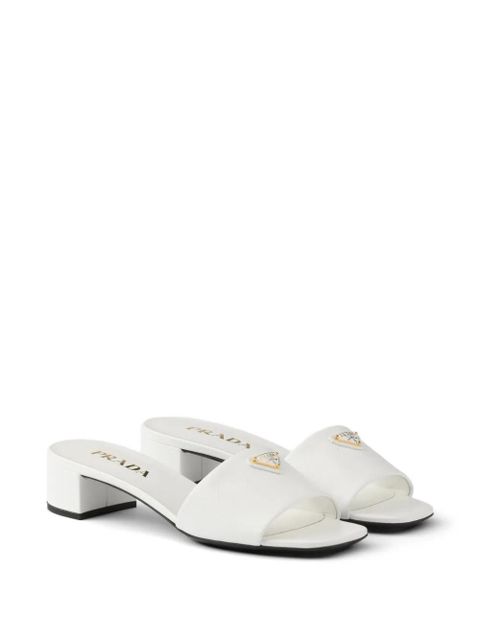 Prada Saffiano patent leather sandals - White - zdjęcie produktu nr 2