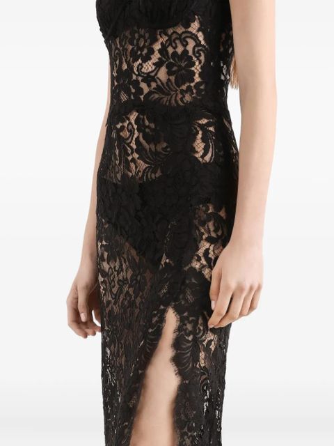 Dolce & Gabbana lace slit midi dress - Black