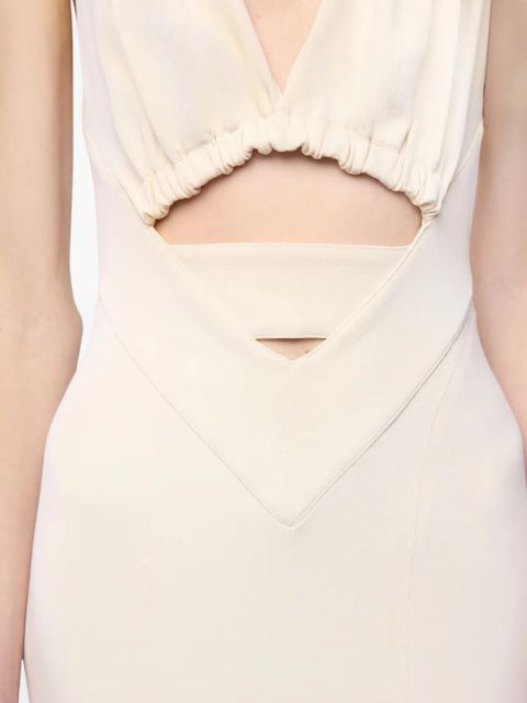 Rabanne crossed straps midi cut-out dress - Neutrals