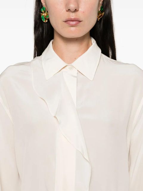 Victoria Beckham ruffle-detail silk blouse - Neutrals