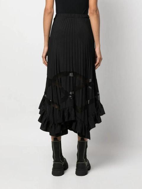 Claudie Pierlot asymmetric hem pleated skirt - Black