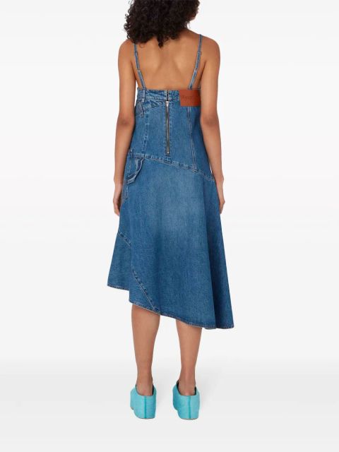 JW Anderson asymmetric cotton denim dress - Blue