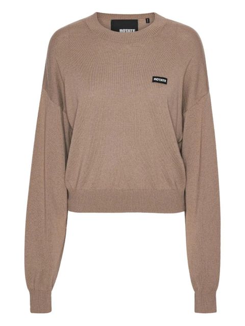 ROTATE BIRGER CHRISTENSEN crew-neck merino-cashmere sweater - Brown - zdjęcie produktu nr 1