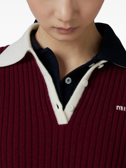 Miu Miu cashmere polo shirt - Red