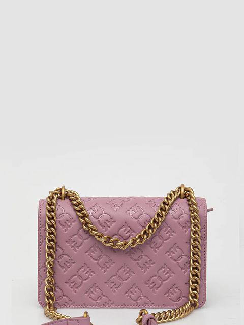 Pinko torebka skórzana kolor różowy 100074 A1YB