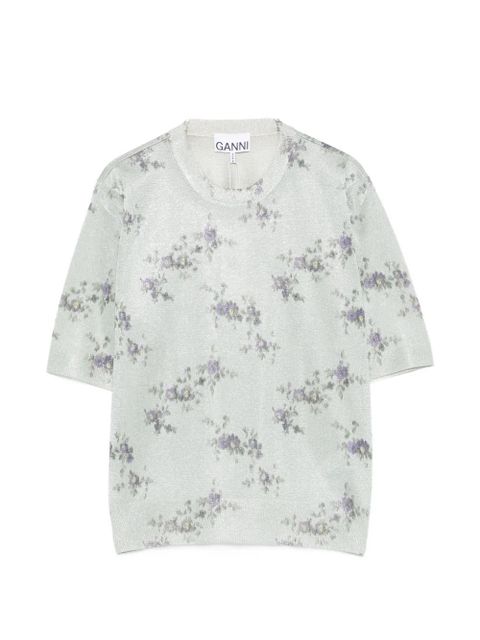 GANNI floral-print T-shirt - Green - zdjęcie produktu nr 1