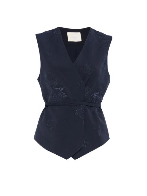 TWINSET embroidered-floral waistcoat - Blue - zdjęcie produktu nr 1