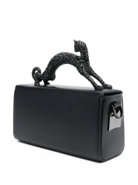 Lanvin Pencil Cat rhinestone-embellished shoulder bag - Black - zdjęcie produktu nr 2