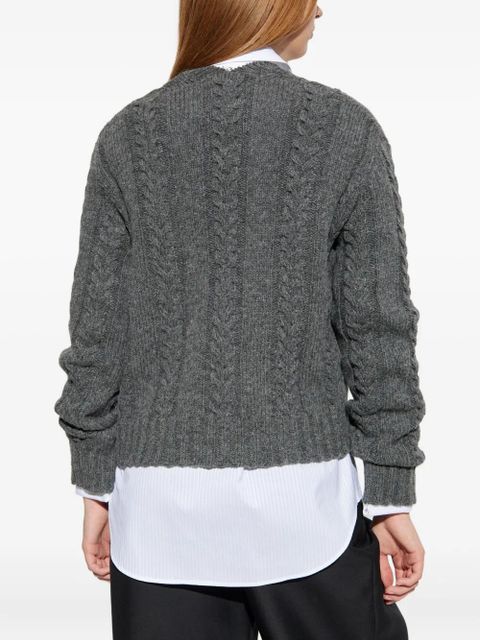 LOEWE cable-knit keyhole knitwear - Grey
