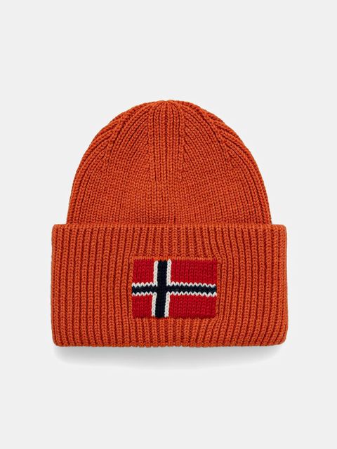 Napapijri czapka z wełną F-Evei kolor pomarańczowy NP0A893PA681 - zdjęcie produktu nr 1